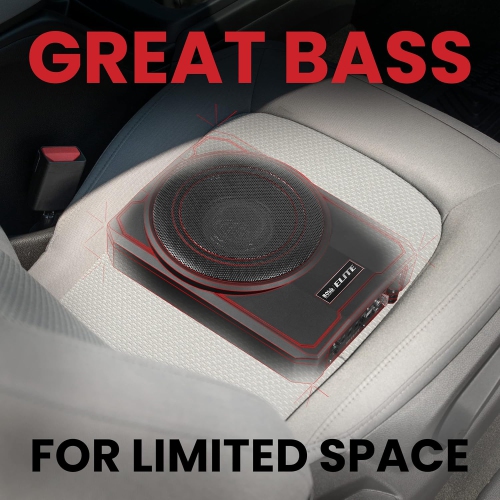 BOSS Audio Systems Elite SLIM10 Amplified Car Subwoofer - Low Profile, 10 Inch Subwoofer, Remote Subwoofer Control, for Vehicles Needing Bass with