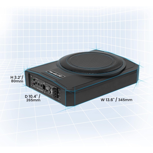 BOSS Audio Systems Elite SLIM10 Amplified Car Subwoofer - Low Profile, 10 Inch Subwoofer, Remote Subwoofer Control, for Vehicles Needing Bass with