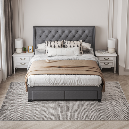 Lit avec rangement à 4 tiroirs Brittany