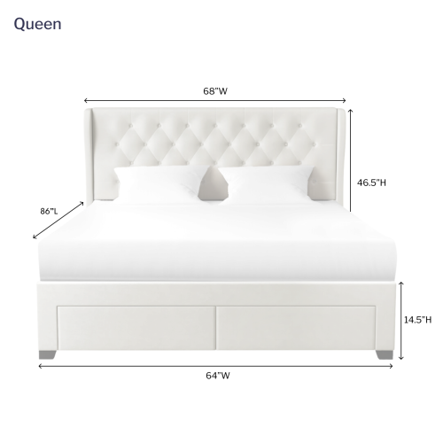 Lit avec rangement à 4 tiroirs Brittany