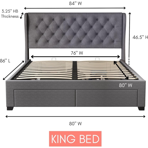 Lit avec rangement à 4 tiroirs Brittany