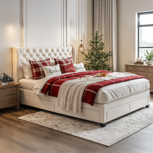 Lit avec rangement à 4 tiroirs Brittany