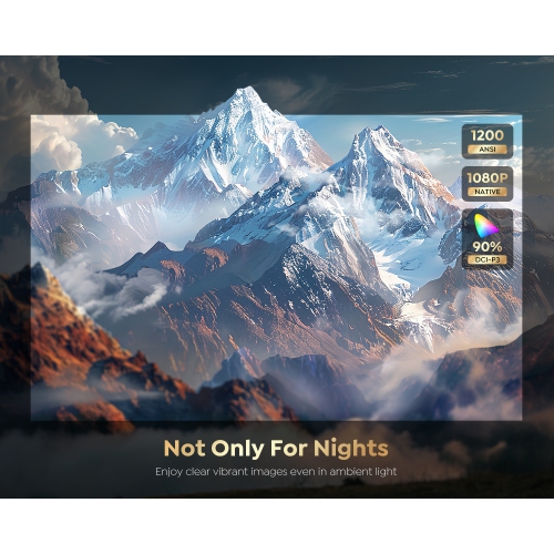 Putrims 4K Smart Projector, 1200 ANSI Native 1080P Movie Projector , Auto Focus/Keystone,Built-in Google TV,Support Dongle,Netflix 9000+Apps,for