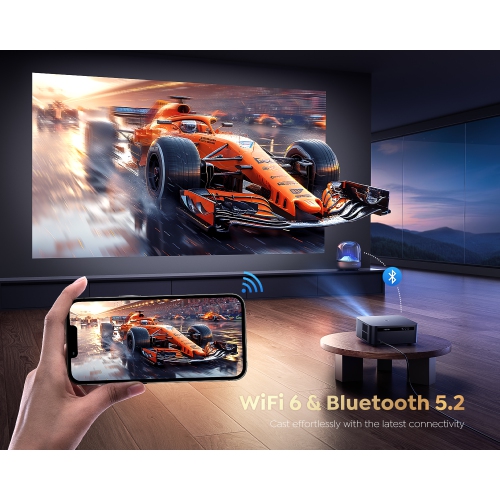 Putrims 4K Smart Projector, 1200 ANSI Native 1080P Movie Projector , Auto Focus/Keystone,Built-in Google TV,Support Dongle,Netflix 9000+Apps,for