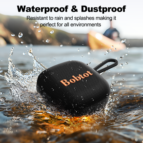 Bobtot Portable Bluetooth Wireless Speaker - IPX7 Waterproof Mini Shower Speakers with 10W Peak Loud Stereo Sound, 16 Hours Playtime, Rich Bass, TWS,