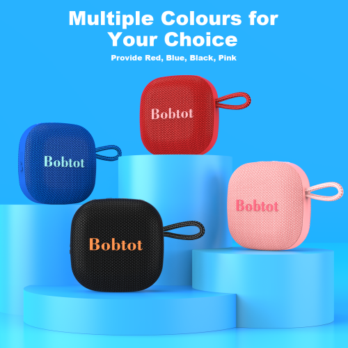 Bobtot Portable Bluetooth Wireless Speaker - IPX7 Waterproof Mini Shower Speakers with 10W Peak Loud Stereo Sound, 16 Hours Playtime, Rich Bass, TWS,