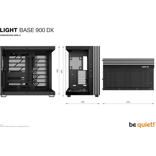 Be Quiet! Light Base 900 No Fans Computer Case, Black