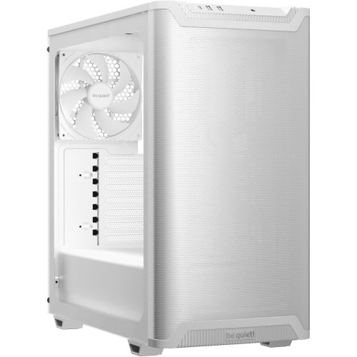 be quiet! Pure Base 501 White PC case | 2 Preinstalled Quiet Fans | Mid Case | USB 3.2 Gen | Airflow | Glass Window | BGW75