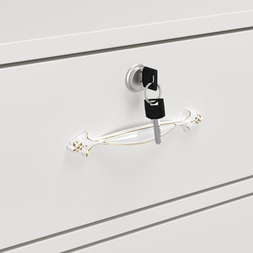 Homsee Reception Desk with Counter, Retail Checkout Desk with Lighted Display Shelf & Lockable Drawers for Salon or Office,White