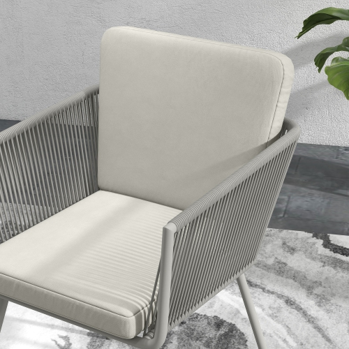 Outsunny 3 Pieces Wicker Patio Furniture Set, Rattan Bistro Set with Coffee Table and Cushions, Outdoor Conversation Set for Garden, Porch, Balcony,