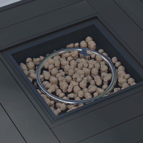 Outsunny 28 Inch Outdoor Propane Fire Pit Table, 40,000 BTU Rattan Gas Fire Pit Table with Rain Cover, Mesh Lid and Lava Stone, Square Propane Fire