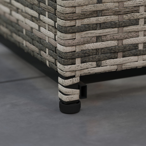 Outsunny 28 Inch Outdoor Propane Fire Pit Table, 40,000 BTU Rattan Gas Fire Pit Table with Rain Cover, Mesh Lid and Lava Stone, Square Propane Fire