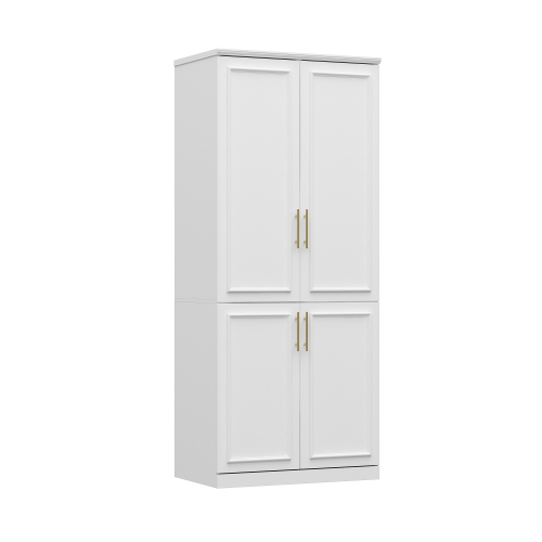 Homsee Wardrobe with Shelves and Hanging Rods for Bedroom Storage, White