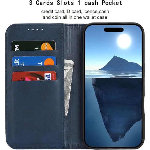 Wallet Case for iPhone 16 Pro Max, Premium PU Leather Flip Folio Case with Card Slot,Stand Holder and Magnetic Closure TPU Shockproof Interior