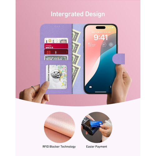 Wallet Case for iPhone 16 Pro Max, Premium PU Leather Flip Folio Case with Card Slot,Stand Holder and Magnetic Closure TPU Shockproof Interior