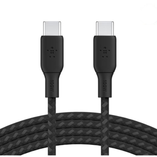 BELKIN  Refurbished (Good) 2M (6.6Ft) Boostcharge USB-C to USB-C Braided Cable - Cab014Bt2Mbk In Black