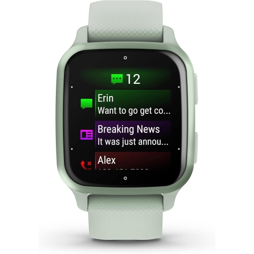 Montre intelligente GPS Venu® Sq 2 de Garmin, suivi santé toute la journée, autonomie longue durée, écran AMOLED, menthe fraîche - Remis à neuf