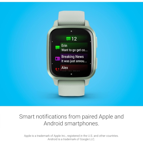 Montre intelligente GPS Venu® Sq 2 de Garmin, suivi santé toute la journée, autonomie longue durée, écran AMOLED, menthe fraîche - Remis à neuf