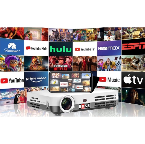 Portable Projector 2025 Upgraded 3840 X 2160 4K Support Dual Control WiFi 6 BT5.2 Digital Keystone HDMI/TV Stick/Smartphone/USB/PS5/Laptop/Roku with