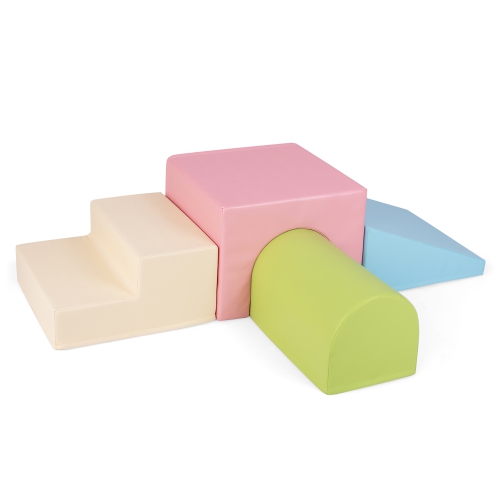 Gymax Kids Climb and Crawl Activity Playset Blocks w/ Waterproof PU Cover EPE Foam