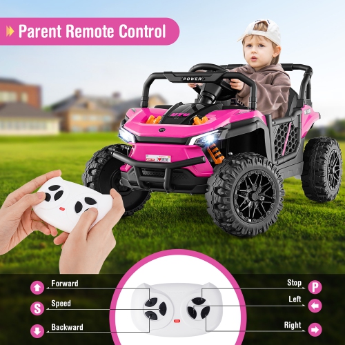 Gymax 12V Kids Ride on Truck w/Parental Remote 3 Speeds & Reverse Forward Function