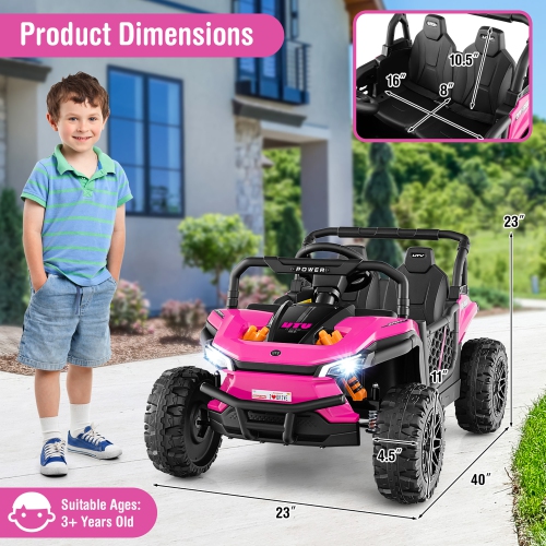 Gymax 12V Kids Ride on Truck w/Parental Remote 3 Speeds & Reverse Forward Function
