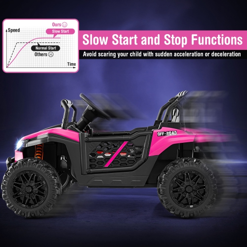 Gymax 12V Kids Ride on Truck w/Parental Remote 3 Speeds & Reverse Forward Function