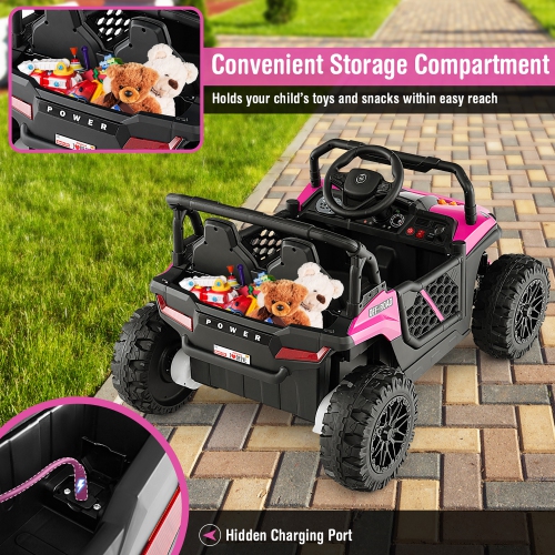 Gymax 12V Kids Ride on Truck w/Parental Remote 3 Speeds & Reverse Forward Function
