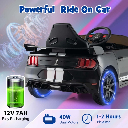 Gymax 12V Kids Ride on Car Licensed Ford Mustang Shelby GT500 w/ Remote Control