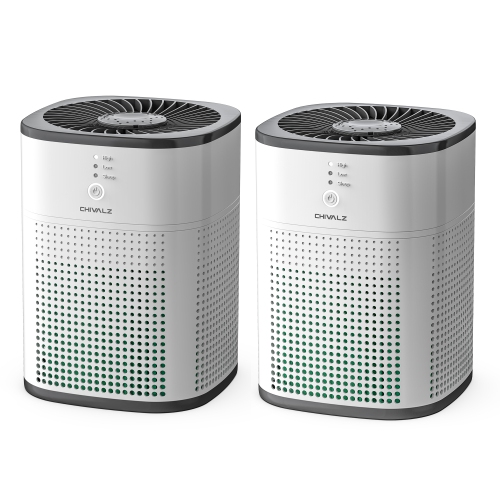 Image 1 de 1.. CHIVALZ 2 Pack Air Purifiers for Bedroom, Air Purifiers for Home Bedroom, Quiet Air Cleaner with 24dB Sleep Mode, H13 HEPA Filter for Pet, White&Black
