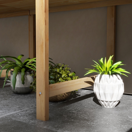 Jardinière de jardin surélevée en bois Outsunny avec doublure de lit et trous d'évacuation, grande jardinière surélevée avec pattes pour plantes,