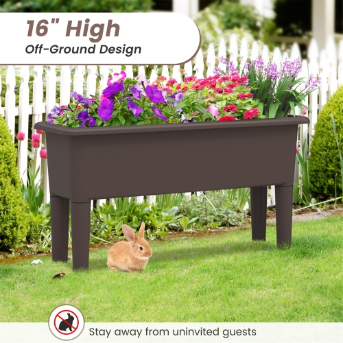 Gymax 2 PCS Raised Garden Beds with Detachable Legs & Drainage Hole for Vegetables
