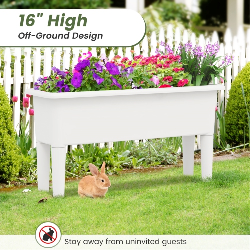 Gymax 2 PCS Raised Garden Beds with Detachable Legs & Drainage Hole for Vegetables