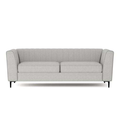 Aykah Enigma 3 Seater Sofa, Modern Upholstered Comfortable Sofa 76 Inch with Channel Tufting, Armrest, Metal Legs, Perfect for Living Room Furniture