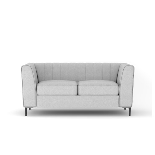 Aykah Enigma Loveseat, Modern Upholstered Comfortable Loveseat with Channel Tufting, Armrest, Metal Legs, Perfect for Living Room Furniture or Bedroom