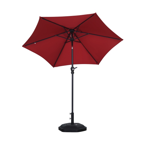 Ainfox 7.5ft Patio Outdoor Double-Sided Market Patio Umbrella Red