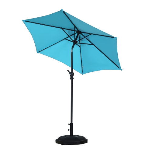 Ainfox 7.5ft Patio Outdoor Double-Sided Market Patio Umbrella Blue
