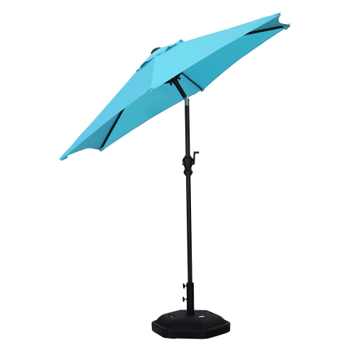 Ainfox 7.5ft Patio Outdoor Double-Sided Market Patio Umbrella Blue