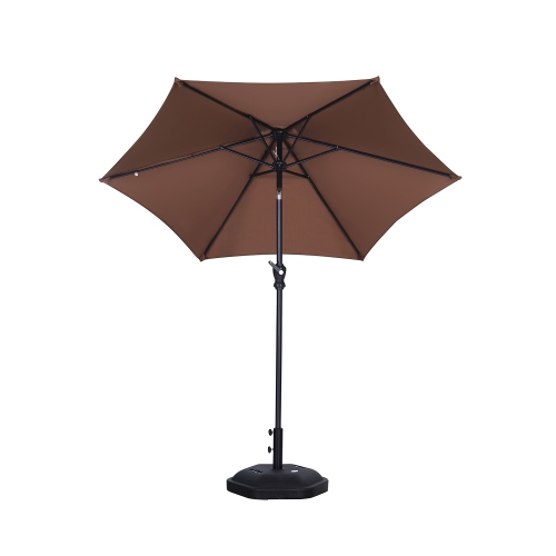 Ainfox 7.5ft Patio Outdoor Double-Sided Market Patio Umbrella Coffee