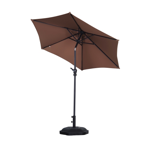 Ainfox 7.5ft Patio Outdoor Double-Sided Market Patio Umbrella Coffee