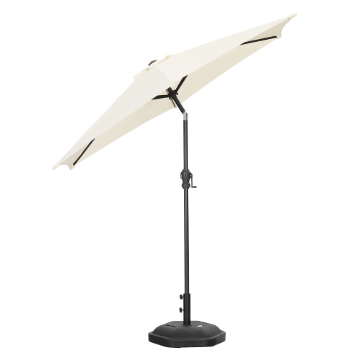 Ainfox 7.5ft Patio Outdoor Double-Sided Market Patio Umbrella White