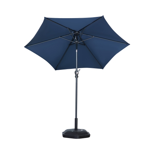 Ainfox 7.5ft Patio Outdoor Double-Sided Market Patio Umbrella Navy Blue