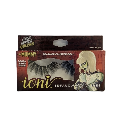 IONI Collector's Premium Edition 3D Faux Mink Lash THE MUMMY Feather Cluster Doll