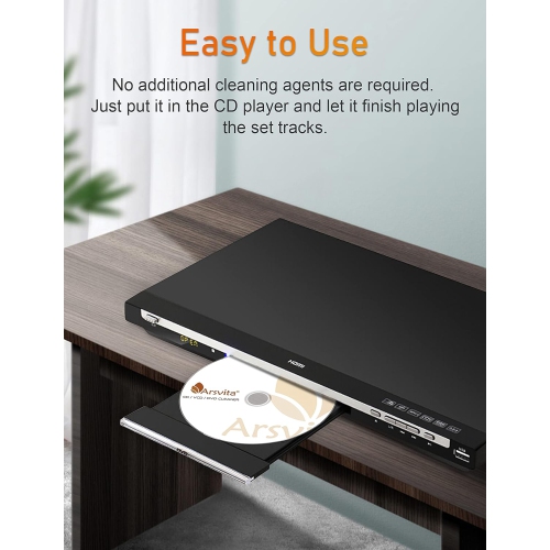 Arsvita - CD Laser Lens Cleaner Disc Cleaning Set for CD/VCD/DVD Player, Safe and Effective