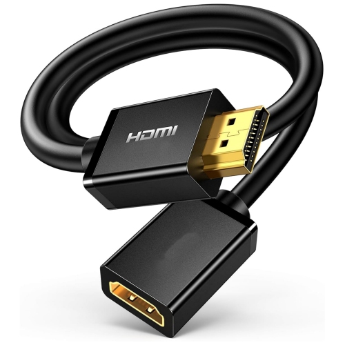 HDMI Extension Cable 1.5FT, HDMI Male to Female HDMI Cord Supports 4K 60Hz 3D HDR for Oculus Rift, PS4 PS3, TV Stick, Switch Lite, Blu Ray Player, 3D