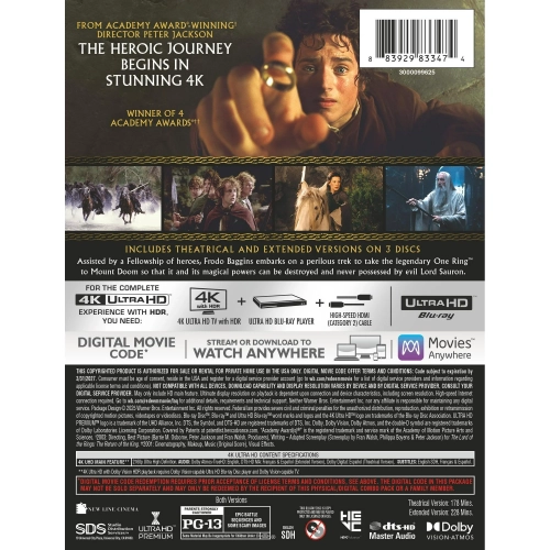 The Lord Of The Rings: The Fellowship Of The Ring [Steelbook] [4K Ultra HD + Blu-ray]