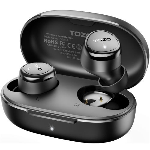 TOZO E1 In-ear True Wireless Earbuds&nbsp;Bluetooth&nbsp;Stereo Sound ENC Calls Clearly IPX6 Water Resistance-Black