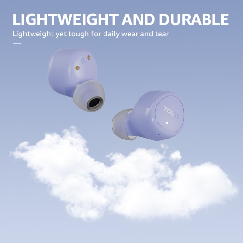 TOZO E1 In-ear True Wireless Earbuds Bluetooth Stereo Sound ENC Calls Clearly IPX6 Water Resistance-Lilac