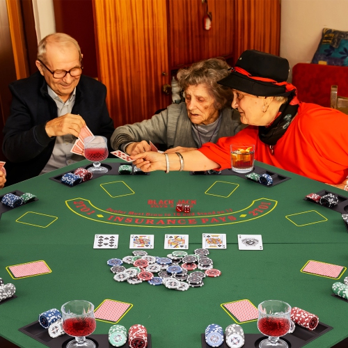 Gymax 8-Player Portable Poker Table Top w/Cup Holders & Chip Trays Carrying Bag Green