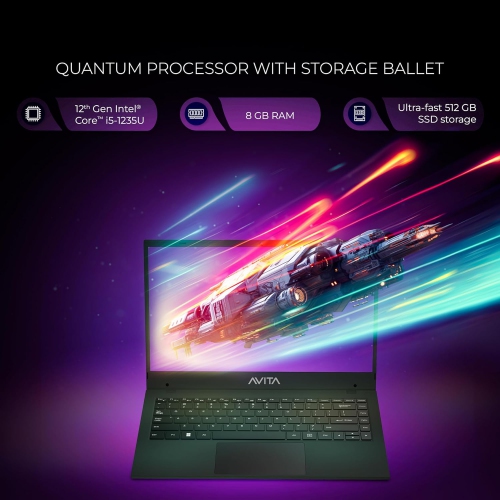 AVITA Liber E 12th Gen Intel core i5 1235U 8GB RAM 512GB SSD 14.1inch FHD IPS Display Windows 11 Home 1.53 Kg Thin & Light (Charcoal)